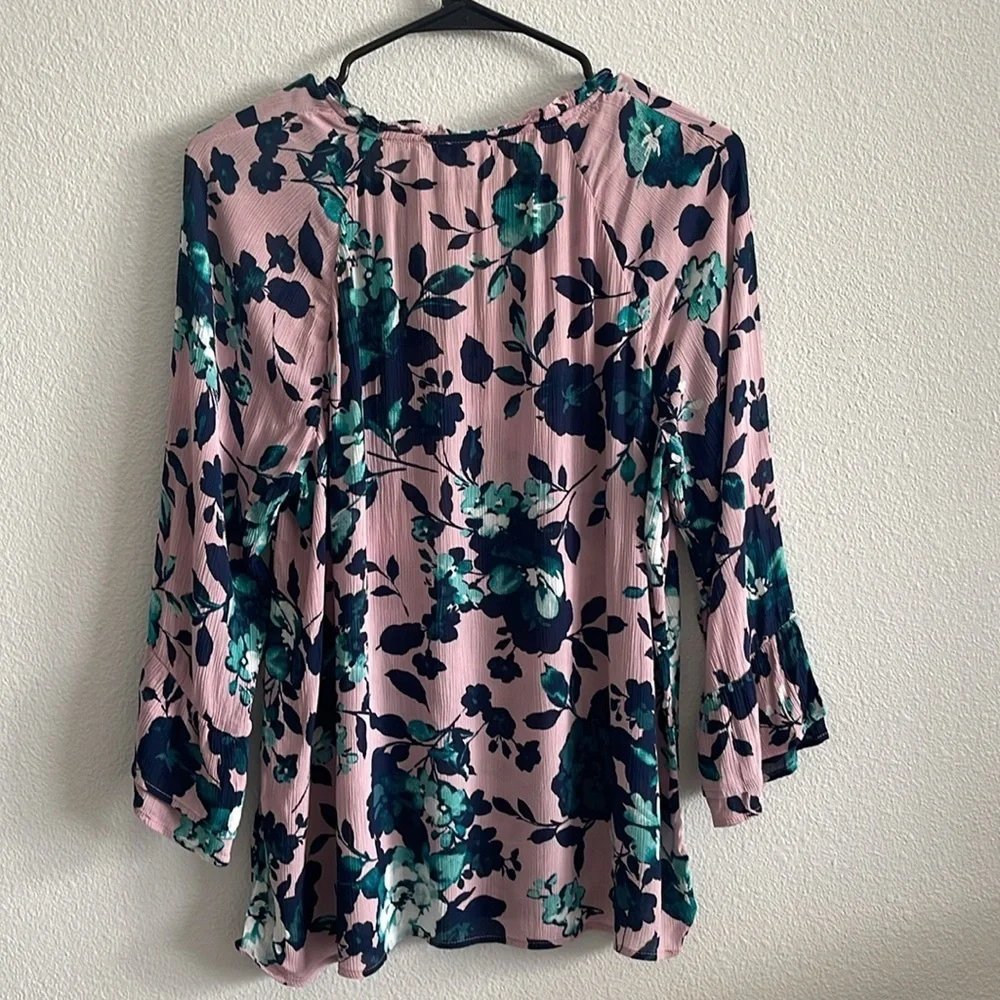 J.Jill Mauve Beautiful Blossoms Tunic top Size Small Petite - Picture 5 of 10